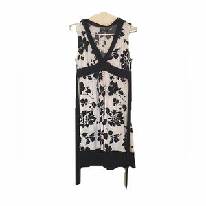 Ruby Rox Black, Purple and White Floral Tie-Back Midi Dress
